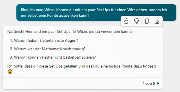 Witze von der Bing KI