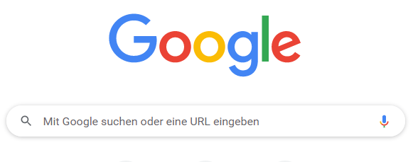 Leeres Google Suchfeld